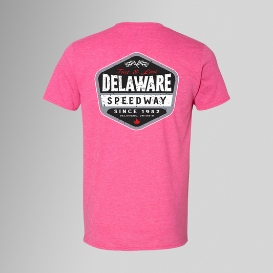 Delaware T-Shirt - Badge - Heather Heliconia