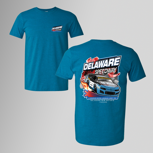 Delaware T-Shirt - Cartoon Car - Antique Saphire