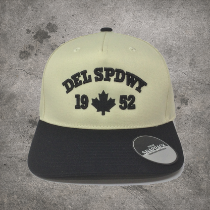 Delaware Hat D - Black/Tan solid snap back