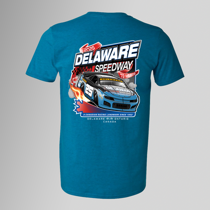 Delaware T-Shirt - Cartoon Car - Antique Saphire
