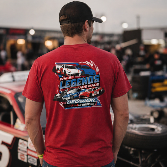 Delaware T-Shirt - Where Legends Are Made - Antique Cherry Red