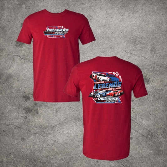 Delaware T-Shirt - Where Legends Are Made - Antique Cherry Red