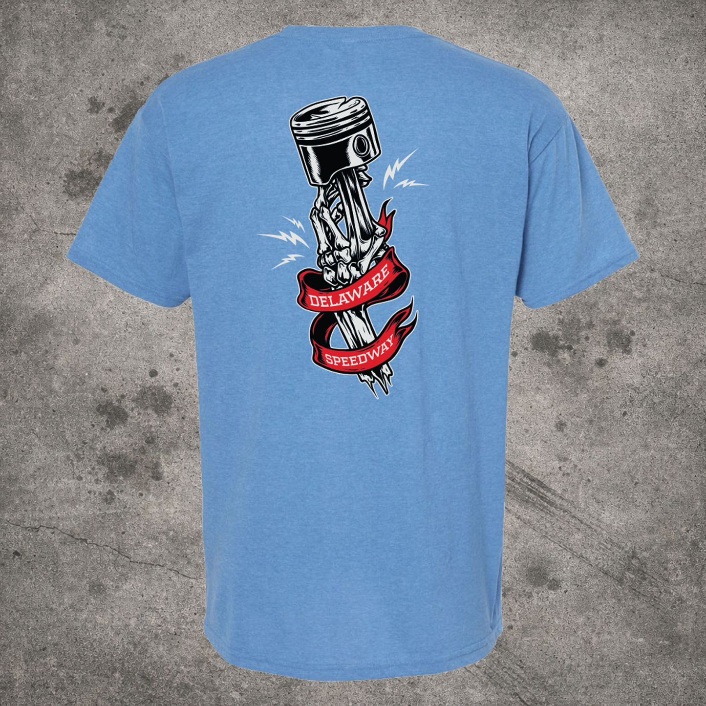 Delaware T-Shirt - Skeleton Hand - Light Blue