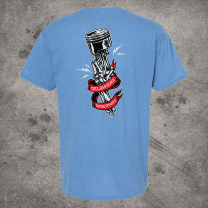 Delaware T-Shirt - Skeleton Hand - Light Blue
